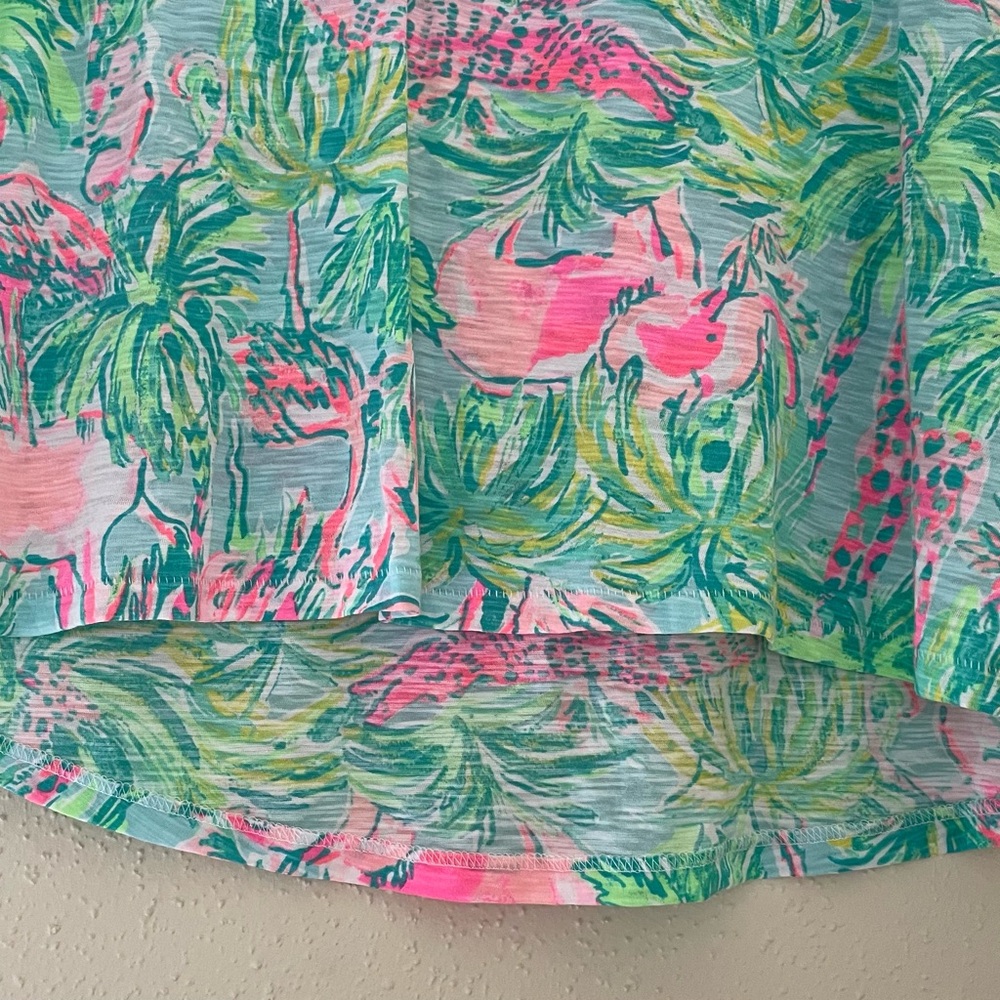 Lilly Pulitzer Women’s Small Etta V-Neck Short Sleeve Seasalt Blue On Parade Top - Picture 15 of 15